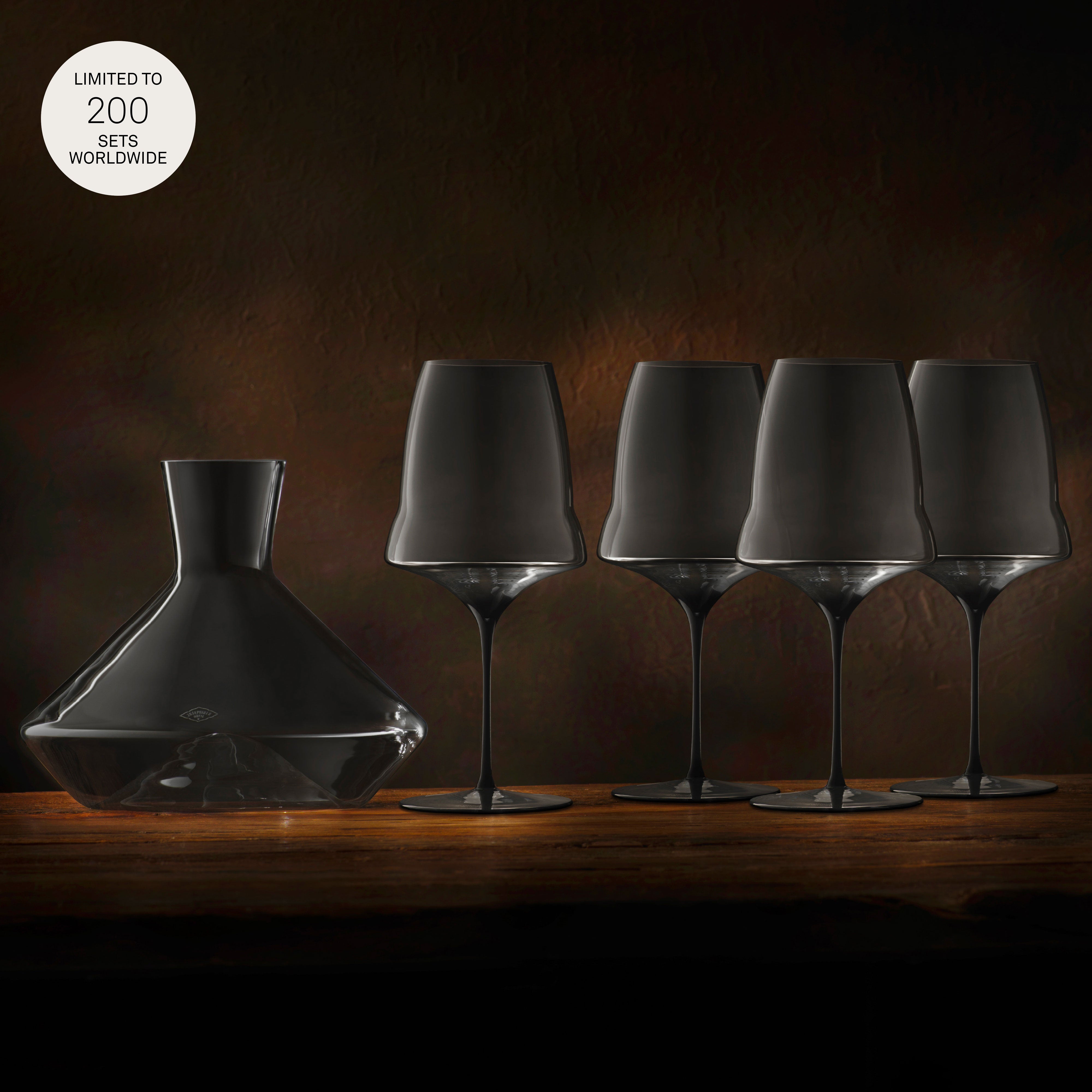 Set for red wine by Josephinenhütte part of the limited edition Black Line