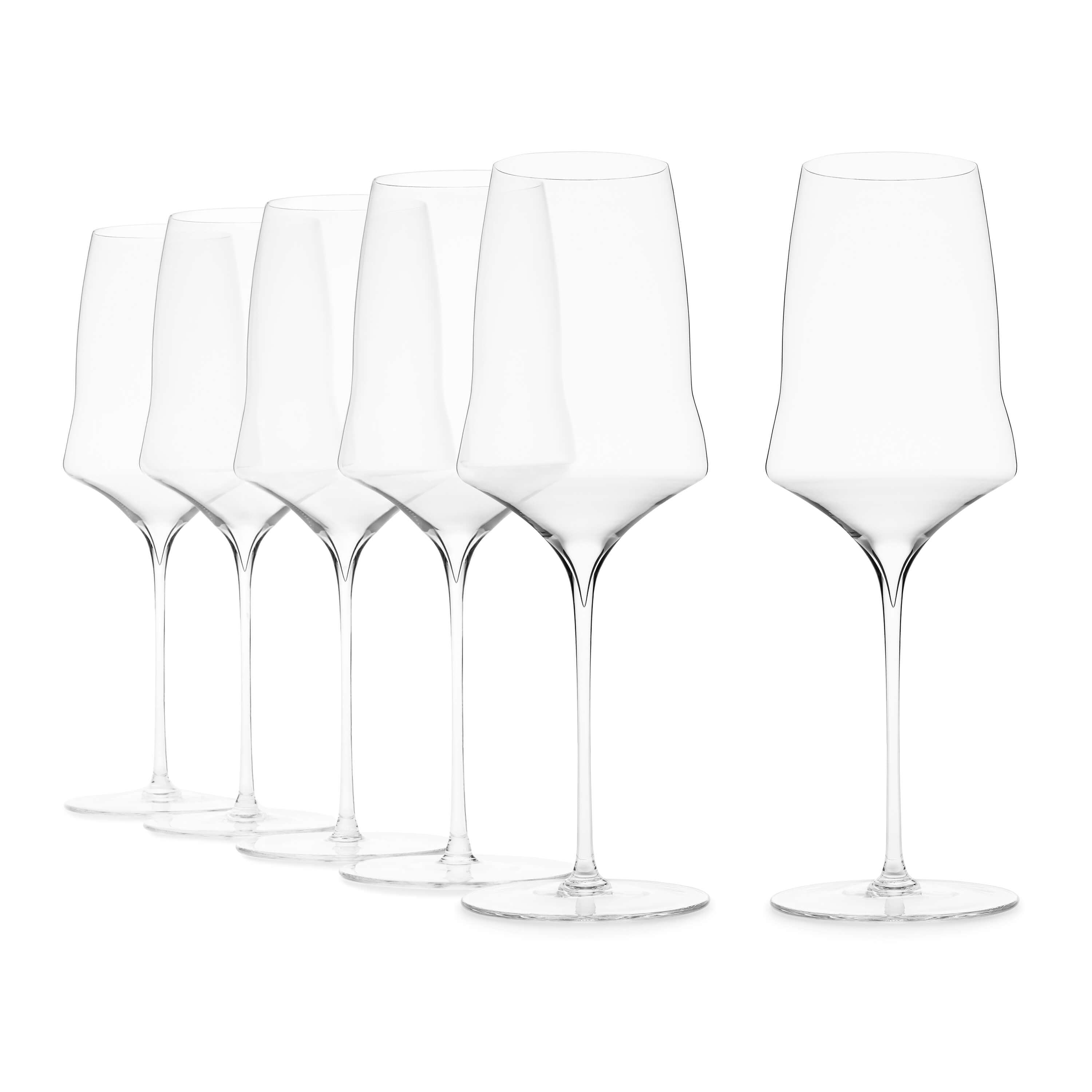 Set of six white glasses by Josephinenhütte